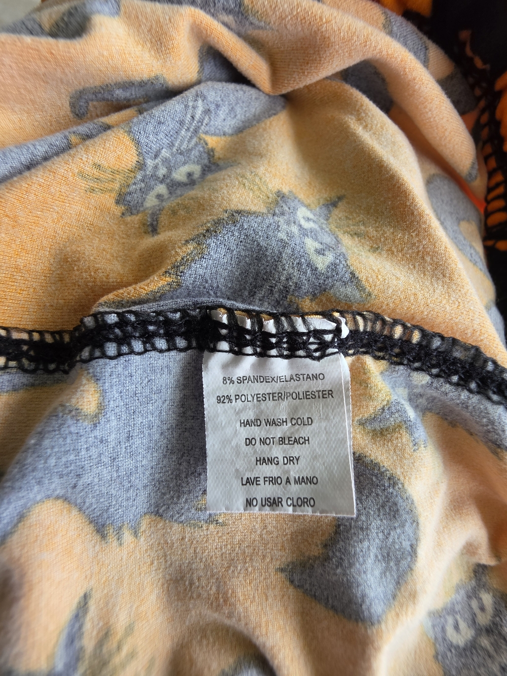 Women’s Orange And Black Cat-Print Leggings Festive Halloween Plus Size - Picture 7 of 7